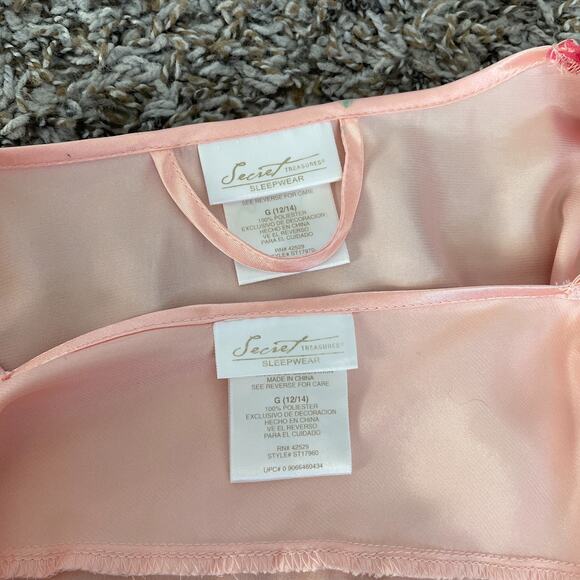 2PC Lingerie Set Large Pink Satin Silky Robe Slip Nightie Nightgown Peignoir - Picture 12 of 16